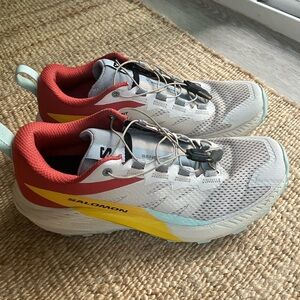 Salomon Sense Ride 5. Women’s size 7. color: rainy day/hot sauce/freesia